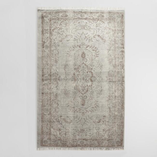 Affordable rugs that look expensive 5'x8' Gray Woven Cotton Naomi Area R...