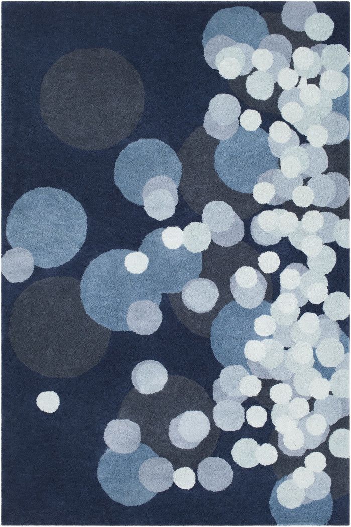 Allie Hand Tufted Wool Blue/White Area Rug