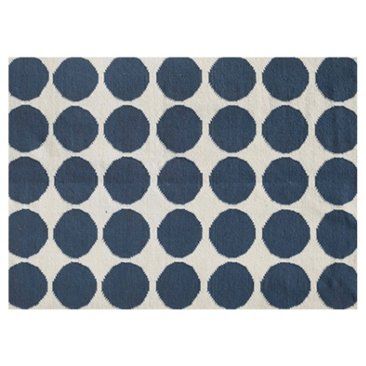 Check out this item at One Kings Lane! Loca Flat-Weave Rug, Navy