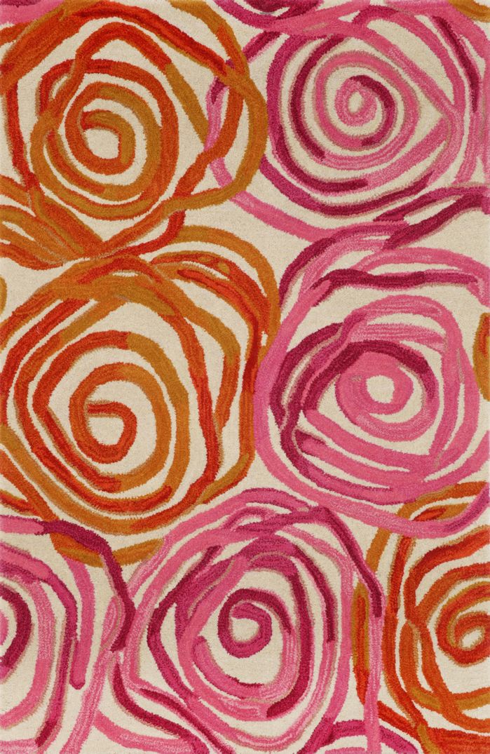 Tivoli Rambling Rose Sunset Orange/Pink Area Rug
