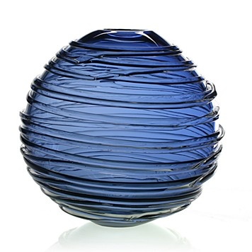Bold blue crystal vase