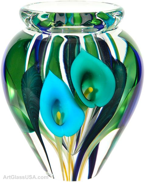 Calla lily vase - Tri-color blue