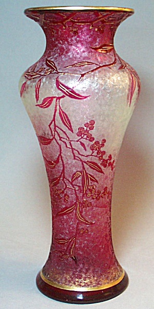 French Cameo St. Louis  Crystal Vase