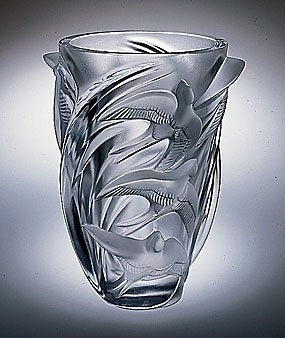 Lalique Crystal Vase Martinets 12308 Lalique-12308