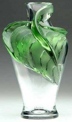 Lalique leaf vase.