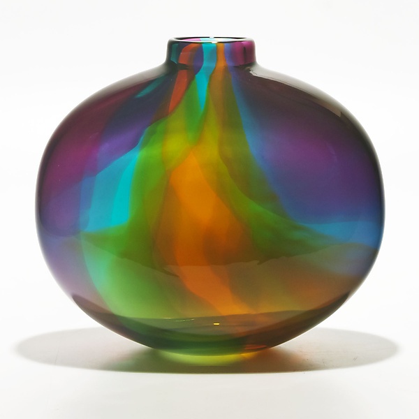 Color Ribbon Vase by Michael Trimpol and Monique LaJeunesse (Art Glass Vase)