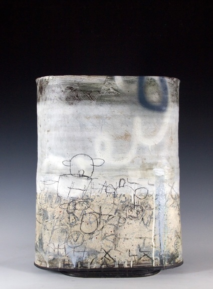 Sam Hall: Large Flat Form (white), ceramic, h. 50cm