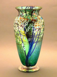 Teal Hawthorn vase by Bruce Sillars
