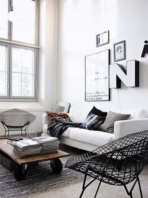 Black & white living room.