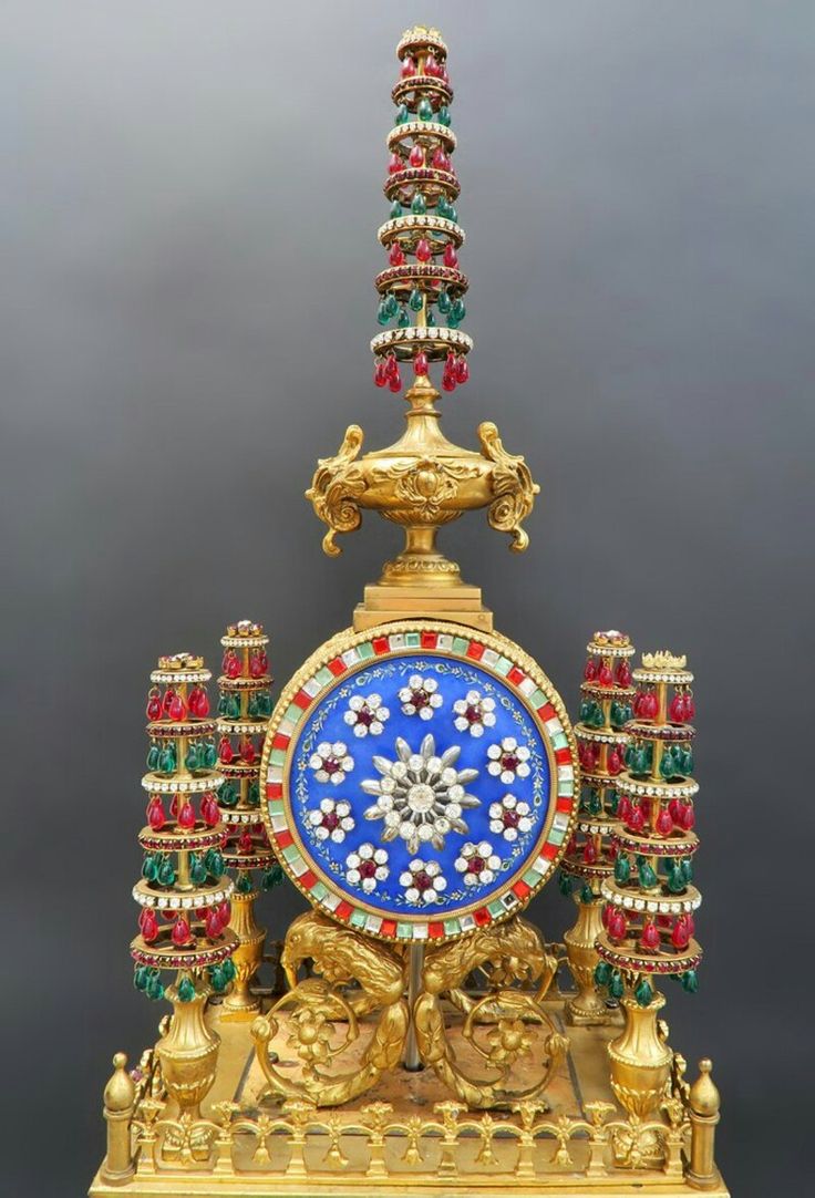 Monumental French Automaton Musical Jeweled Bracket Clock made for the Chinese m...