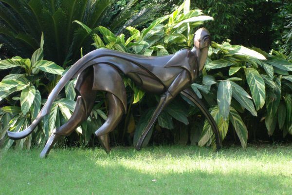 #Bronze #sculpture by #sculptor Keith Calder titled: 'life size Cheetah (abstrac...