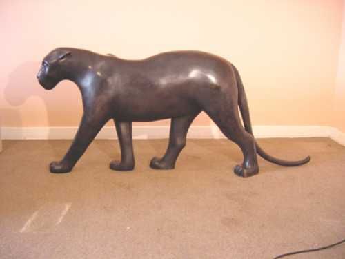 #Bronze #sculpture by #sculptor Lucy Poett titled: 'Dark Shadow (Small Big Cat P...
