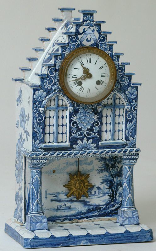 Love this blue and white porcelain clock!