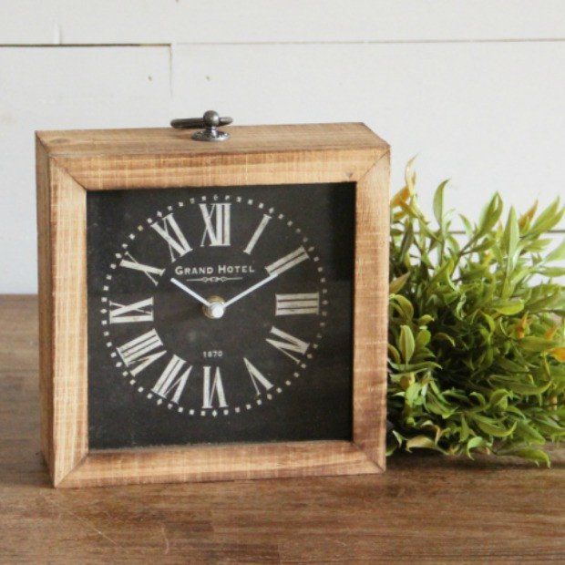 Wood and Metal Decorative Table Clock