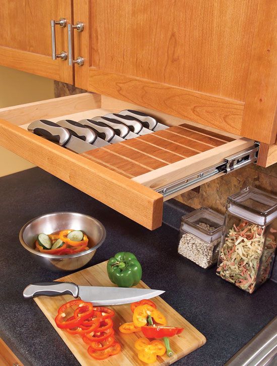 An Under-Cabinet Knife Drawer | 33 Insanely Clever Things Your Small Apartment N...