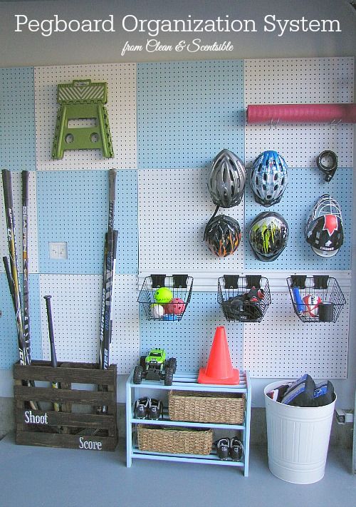 Awesome DIY pegboard organization system! // cleanandscentsibl...