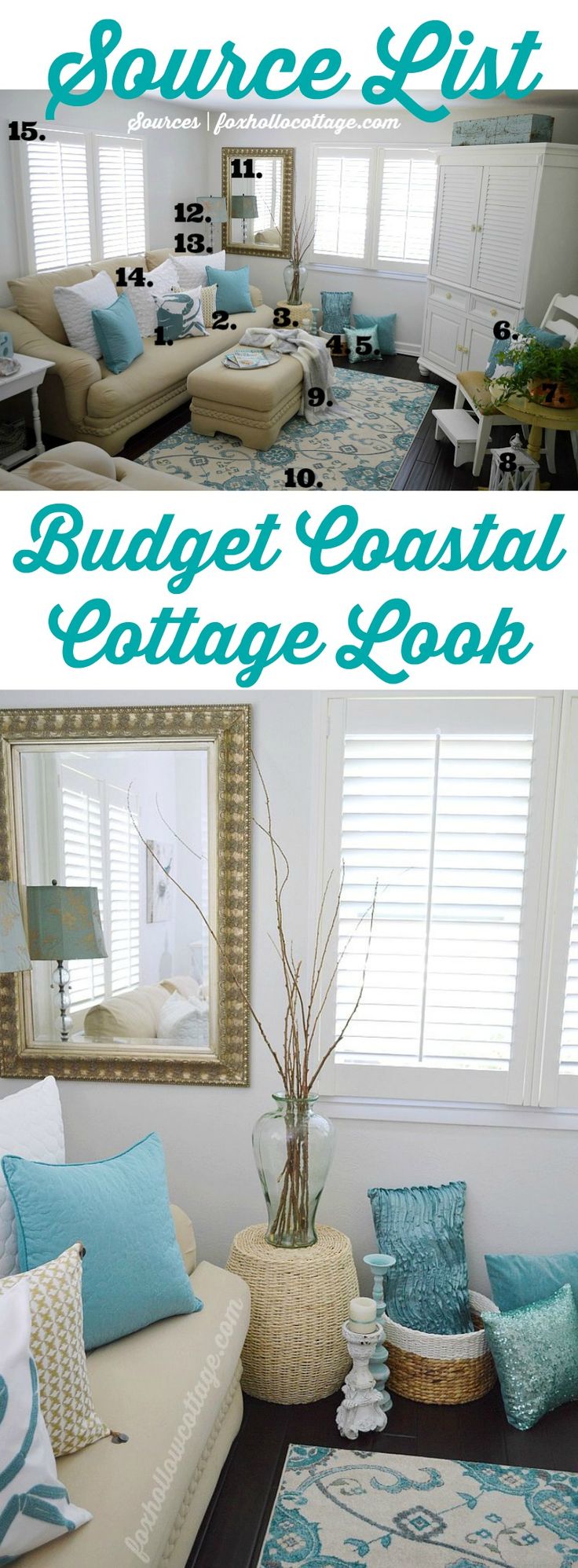 Budget Coastal Cottage Decor Shopping Source List | Fox Hollow Cottage #homegood...