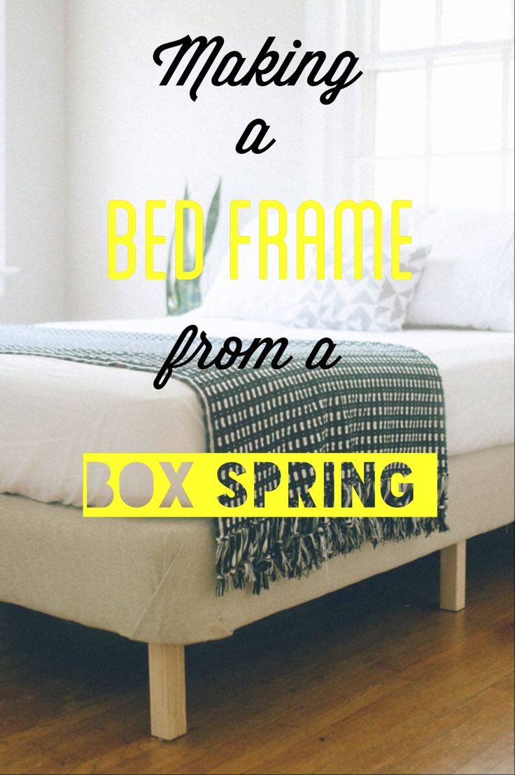 DIY bed frame by adding simple legs and upholstery to box spring, very simple an...