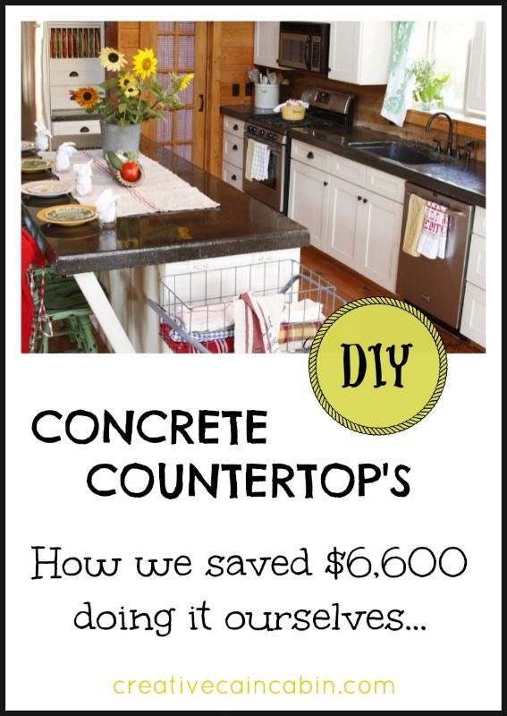 DIY Concrete Countertops on a Budget ~ We only paid $400 by doing it ourselves ~...