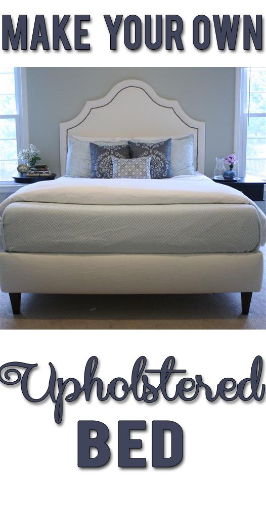 DIY upholstered bed! Includes materials list, costs and complete step-by-step in...