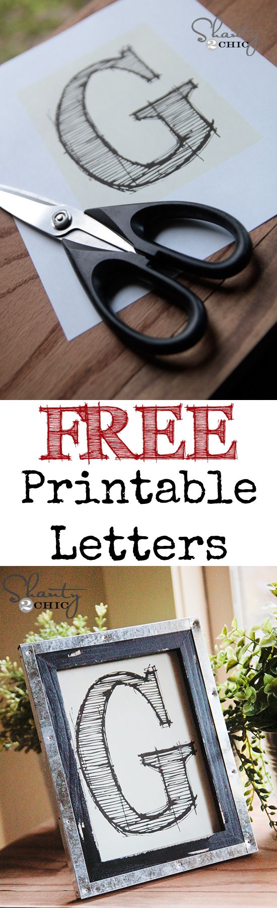 Free Printable Letters!  These are 5x7 and so cute!  Love these.
