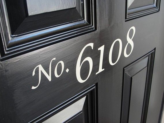 Front Door house numbers vinyl lettering