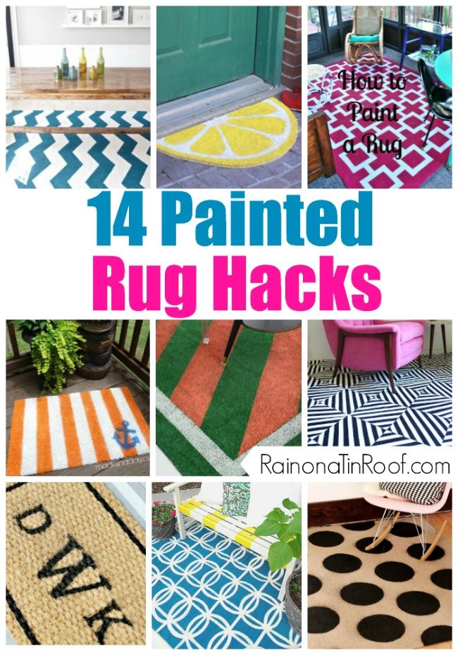 Great ideas for pretty rugs on the cheap! 14 Painted Rug Hacks via RainonaTinRoo...
