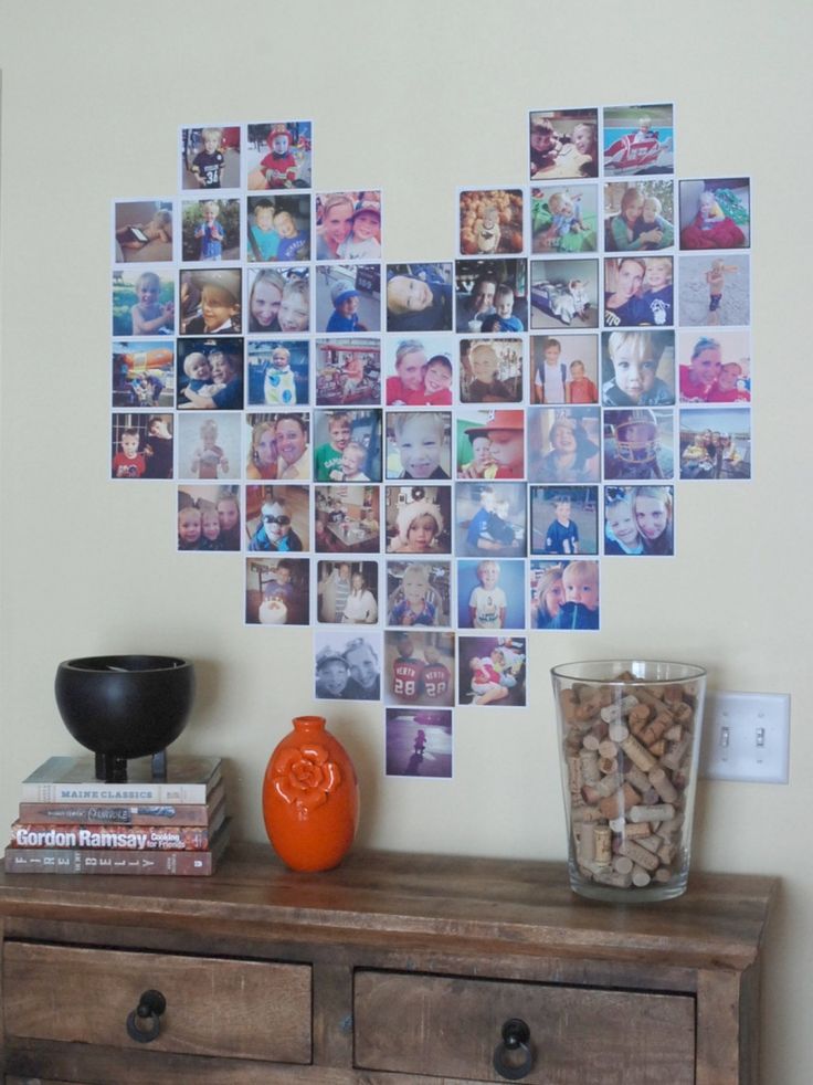 Make a heart-shaped display of Instagram photos. How cute is this?!?