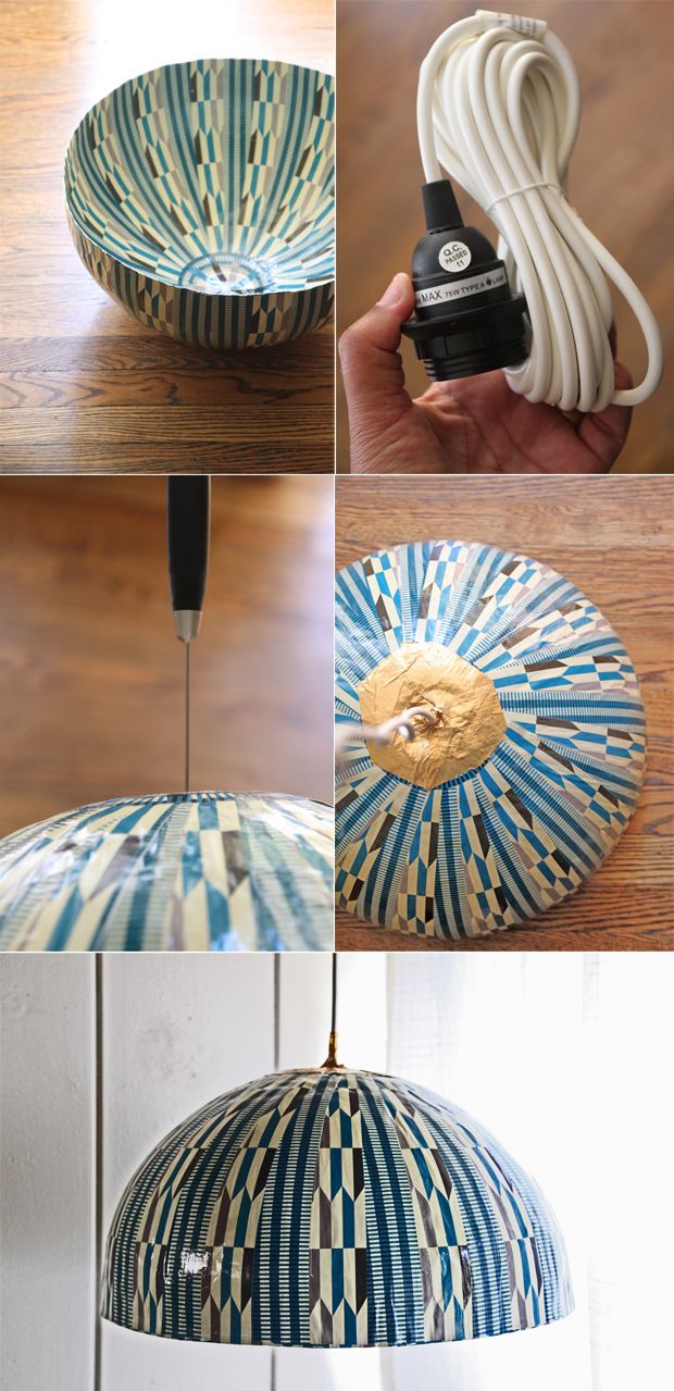 Make a pendant lamp from a bowl