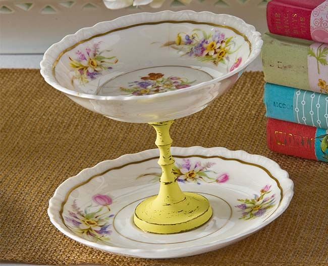 Tiered Serving Dish with Candlesticks