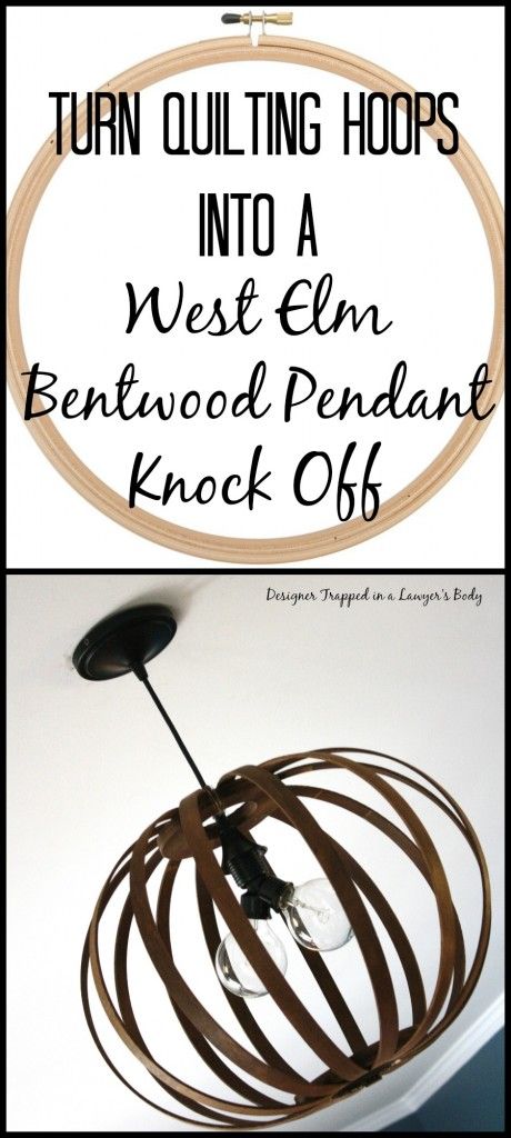Totally genius tutorial for making a West Elm Bentwood Pendant light Knock Off. ...