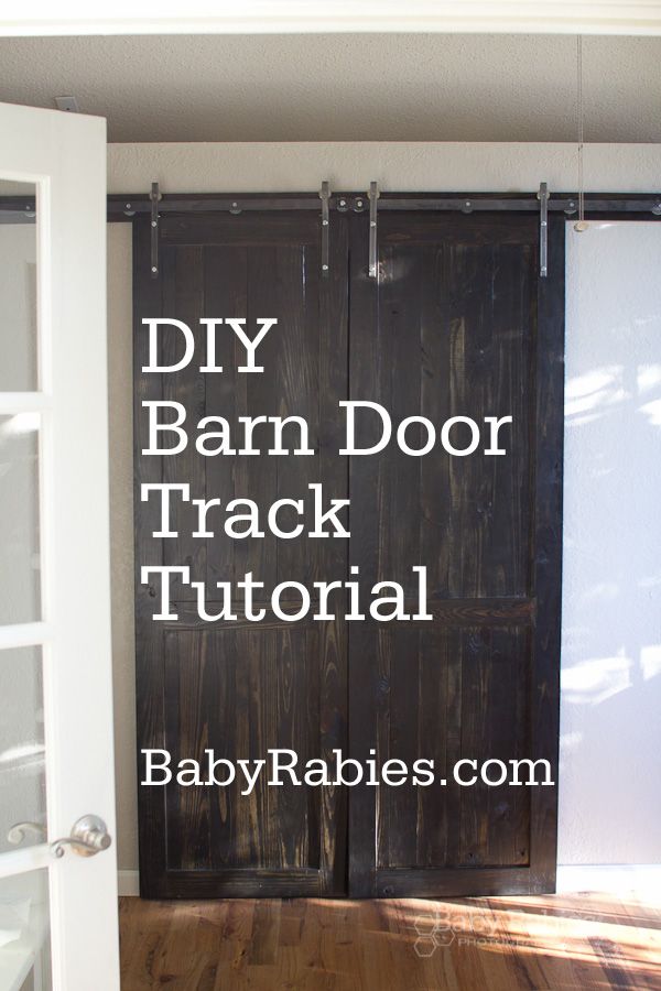 tutorial for a DIY sliding barn door on a track