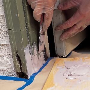 Use a polyester filler to rebuild rotted or damaged wood. You can mold and shape...