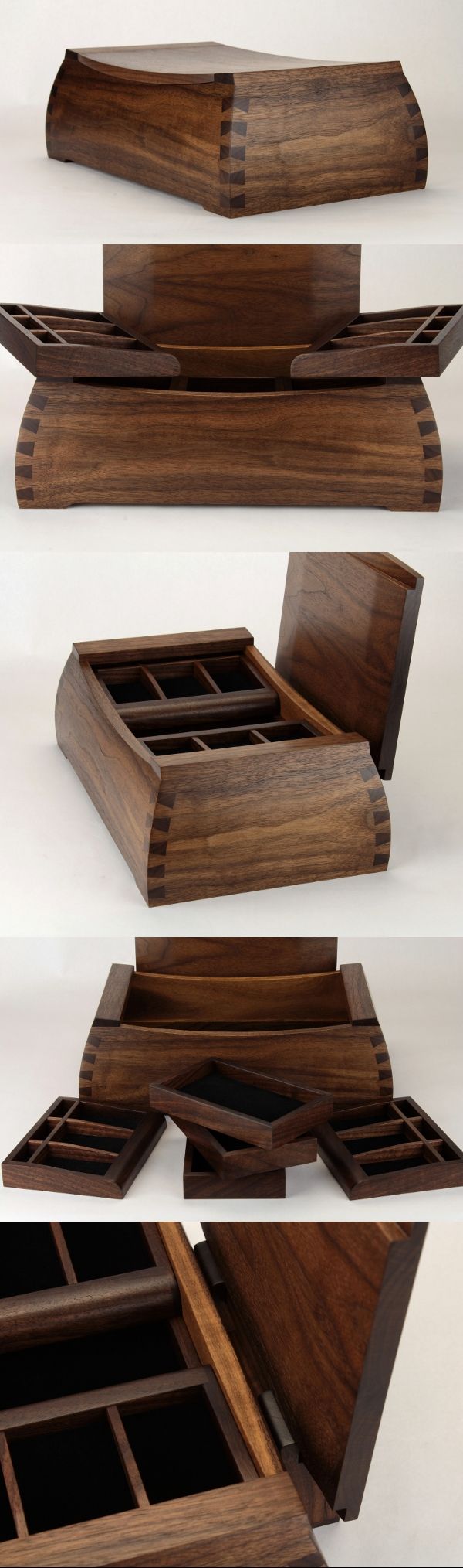 5th wedding anniversary box. 5 dovetails on each corner and 5 removable trays. H...