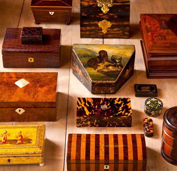 A selection of antique boxes