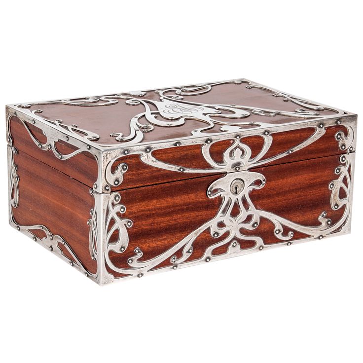 Black Starr & Frost Art Nouveau Sterling and Mahogany Jewelry Box c.1900 | From ...