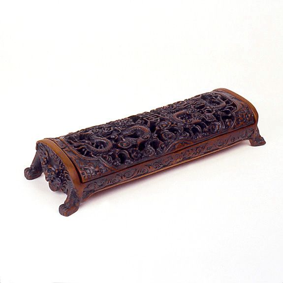 Box Dragon Pencil Carved. This molded composition box can be used to hold desk i...