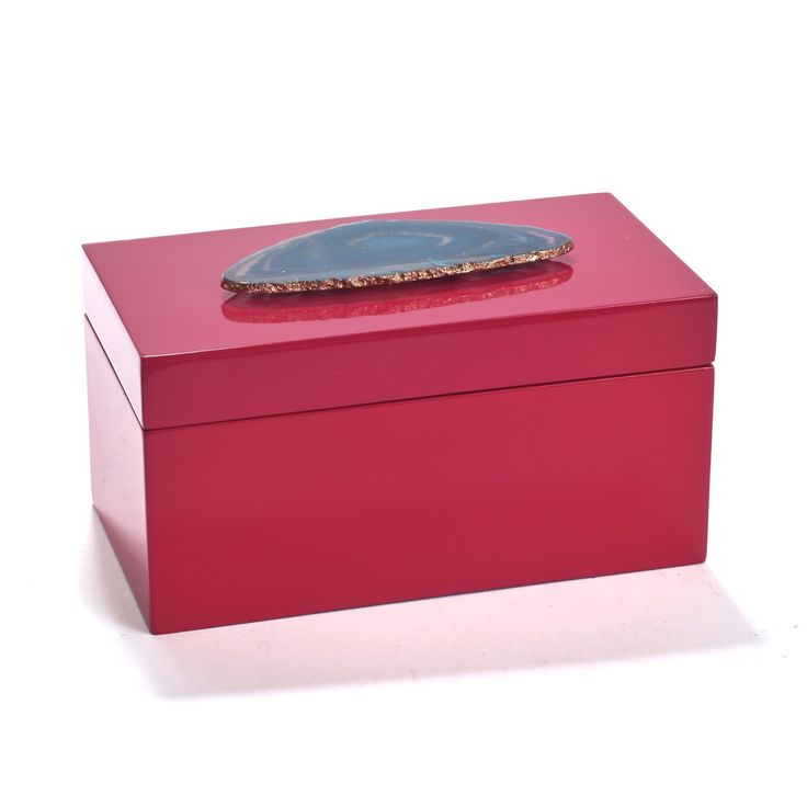 Large Fuchsia & Teal Agate Lacquered Box — Sara Reynolds Jewelry