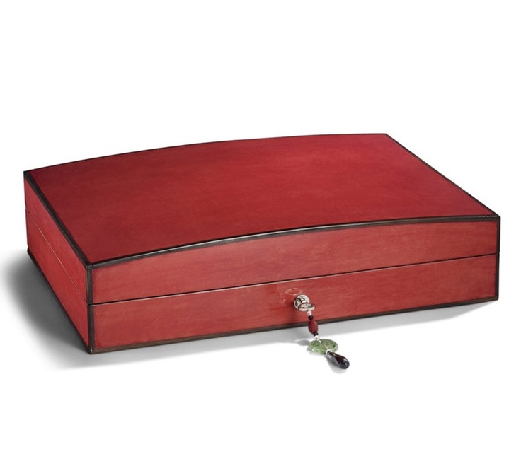 LUXE Ralph Lauren Red Lacquer Parchment Jewelry Box More Beautiful Hollywood Int...