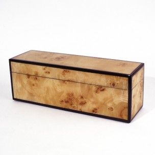 Maple Burl Box. Our lacquer box with maple burl wood inlay is velvet lined and c...
