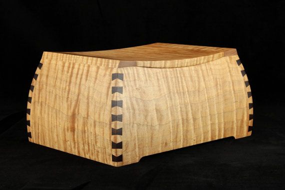 Tiger Maple Curved Dovetail Cremation Urn by BrianTyirinWoodwork