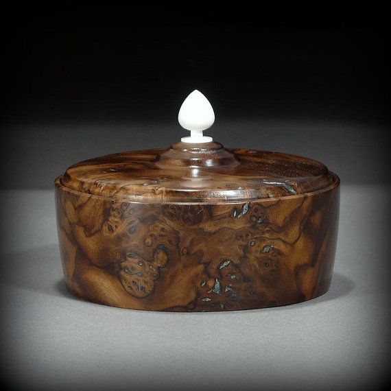 Walnut Burl Wood Keepsake Jewelry Box, by New England woodturner Ray Asselin. At...