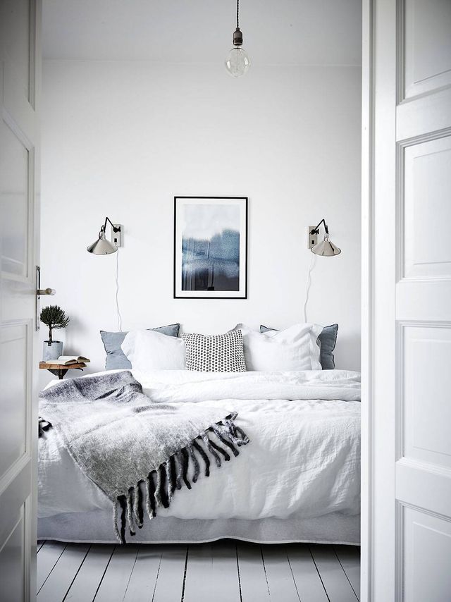 Fresh blue and white bedroom