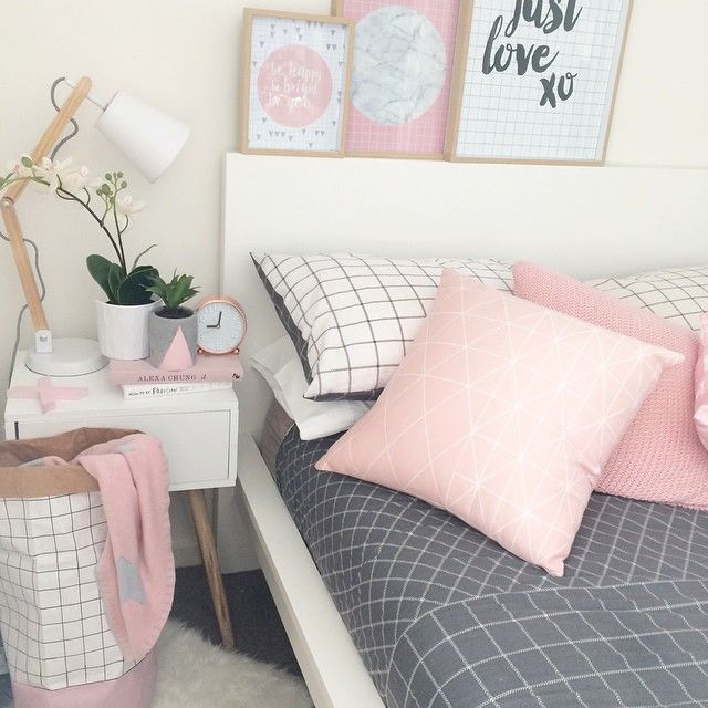 Gray and Pink Bedroom