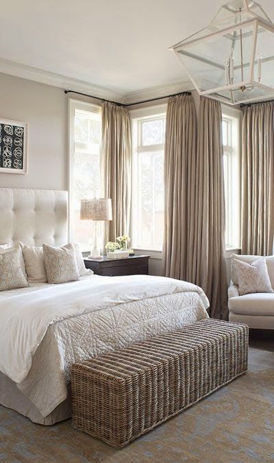 *love how the windows are positioned* beautiful bedroom - white - beige