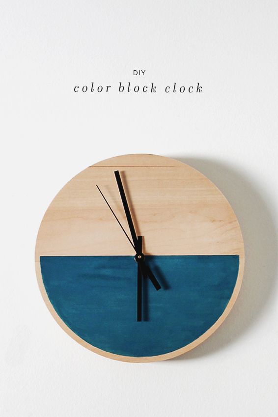 color block clock diy