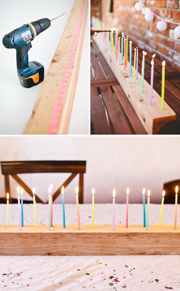 DIY: 10 foot long birthday candelabra