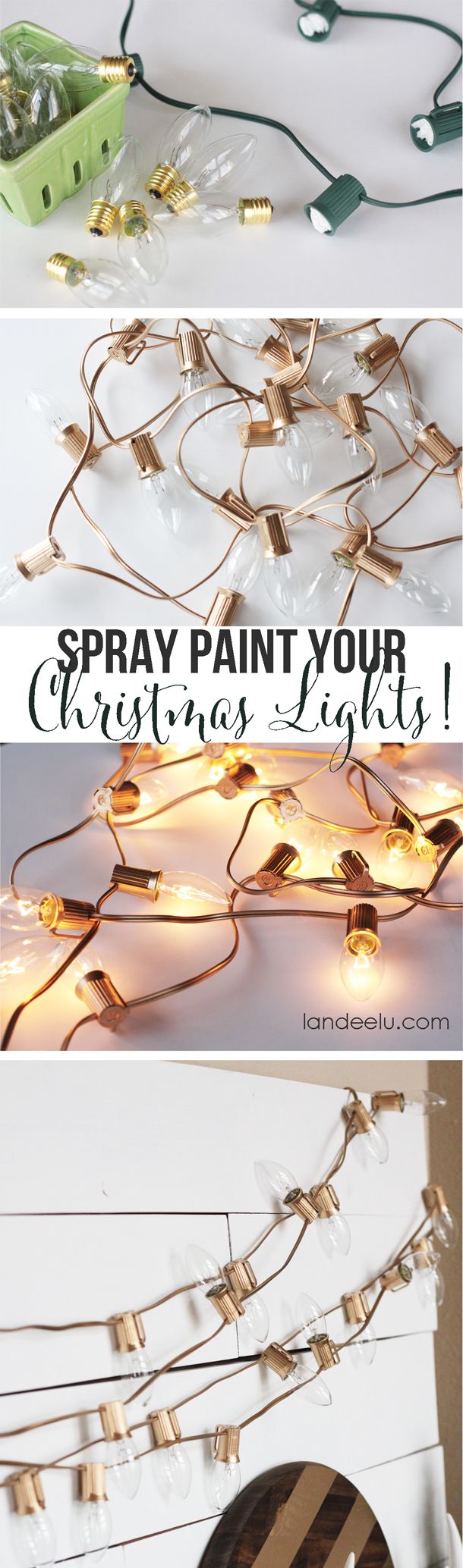 Spray Paint Your Christmas Lights | landeelu.com