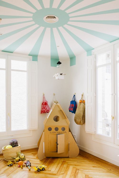 “This space rocket is one of Nicolas’ favorite places. We painted the ceilin...
