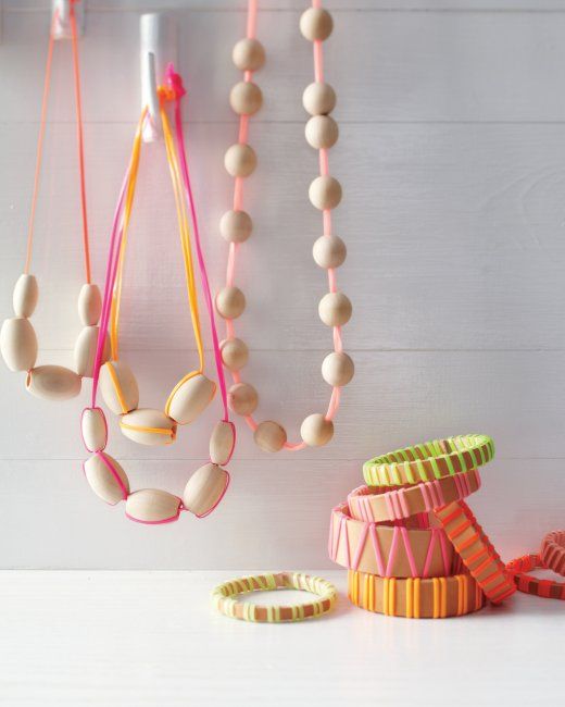 Wood and Neon Lanyard Necklaces How-To